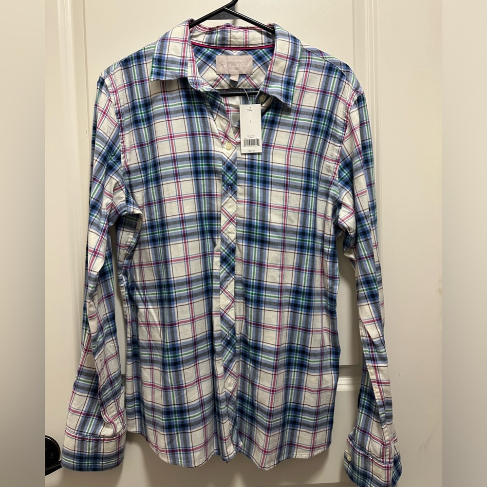 Women’s L flannel button down, Banana Republic. NWT